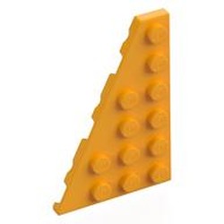 LEGO part 48208 Wedge Plate 6 x 4 Left in Flame Yellowish Orange/ Bright Light Orange