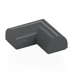 LEGO part 79757 Brick Curved 2 x 2 x 2/3 Double, Corner, No Studs in Dark Stone Grey / Dark Bluish Gray