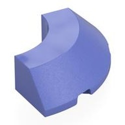 LEGO part 5649 Brick Round Corner 4 x 4 x 1 with Bottom Cut Outs, No Studs, Flat Top in Blue Violet