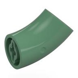 LEGO part 5489 Brick Round 2 x 2 D. Tube with 45° Elbow and Axle Holes (Crossholes) at Each End [LONG] in Sand Green