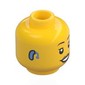 Minifig Head, Thin Eyebrows, Eyelashes, Smile, and Hearing Aid Print