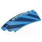 Wedge Curved 8 x 3 x 2 Open Left with Dark Blue Shapes, White 'OSCAR' print