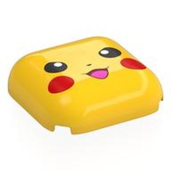 LEGO part 7521pr0001 Brick Round, Curved 4 x 4, Pikachu Face with Red Cheeks Print in Bright Yellow/ Yellow