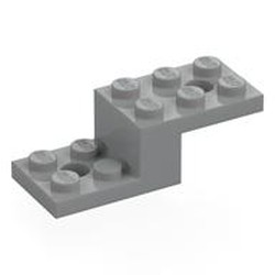 LEGO part 79180 Bracket 5 x 2 x 1 1/3 with Bottom Stud Holder in Medium Stone Grey/ Light Bluish Gray