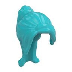 LEGO part 62696 Hair Ponytail Long with Side Bangs in Medium Azure