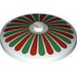 Dish 4 x 4 Inverted [Radar] with Stripes Red/Green Petals Print