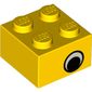 Brick 2 x 2 with Eye with White Print on Two Sides, Offset