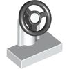 White Steering Stand 1 x 2 with Black Steering Wheel