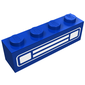 Brick 1 x 4 with Car Grille White Print