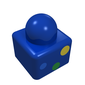 Primo Brick 1 x 1 x 1 with Three Dots Blue, Green, Yellow print
