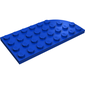 Plate Round Corner Right 4 x 8 with Round Bottom Studs and 2 Notches
