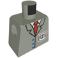 Torso Rescue Coast Guard Logo, Red Tie, Suit Buttons Print