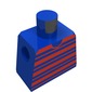 Minifig Torso with Red Horizontal Stripes Print