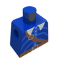 Minifig Torso with Striped Shirt and Silver Buttons Print