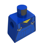 Minifig Torso with V-Neck Shirt and Blue Overalls Print
