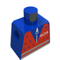 Minifig Torso with Red Vest and Train Logo Print