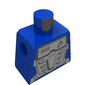 Minifig Torso with Silver Armor Front and Back and Drill Print