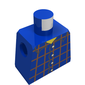 Minifig Torso with Blue Plaid Shirt Print