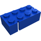 Brick 2 x 4 without Bottom Tubes, Slotted (with 2 slots, opposite corner left)