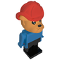 Fabuland Figure Bertie Bulldog with Brown Head, Blue Torso, Arms and Hands, Black Legs and Red Fireman Helmet