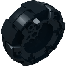 Wheel Hard Plastic, Treaded with 7 Pin Holes and 6 Small Holes (11094)