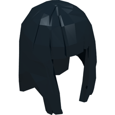 Hair Long Straight with Bangs - Rubber (17346)