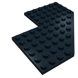 1 x  Lego 2401 Plate Modified 10 x 10 without Corner BLACK
