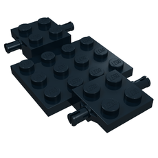 Vehicle Base 4 x 7 x 2/3 with 3 x 4 Recessed, Wheel Pins (2441)