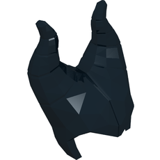 Head Top with Widow's Peak and 2 Large Curved Segmented Horns (Maleficent) [Helmet] (24636)