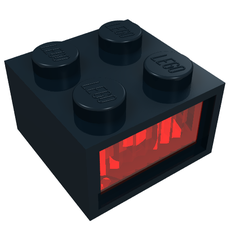 Light Brick 2 x 2 Type 2 12V with Red Diffusor (266bc02)
