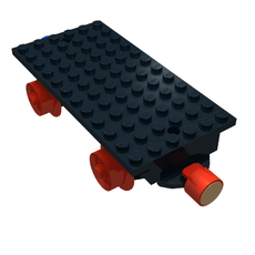Train Base 6 x 12 Type 1 with Wheels and Magnets [Complete Assembly] (270c02)
