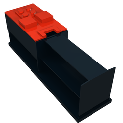 Battery Box, 9V 4 x 14 x 4 with Yellow Base [Complete Assembly]