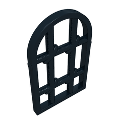 Window 1 x 2 x 2 & 2/3 Pane Twisted Bar with Rounded Top (30045)