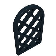 Window 1 x 2 x 2 2/3 Pane Lattice Diamond with Rounded Top (30046)