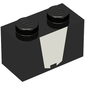 Brick 1 x 2 with White Shape Print (Venom)
