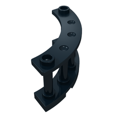 Fence Spindled 4 x 4 x 2 Quarter Round with 2 Studs (30056)