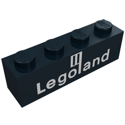 LEGO PART 3010pr9964 Brick 1 x 4 with White 'Legoland' Logo Print ...