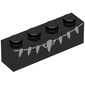 Brick 1 x 4 with Black Panther Torso Print