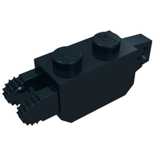 Hinge Brick 1 x 2 Locking with 1 Finger Vertical End and 2 Fingers Vertical End, 9 Teeth (30386)
