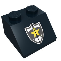 Slope 45° 2 x 2 with Police Yellow Star Badge Print
