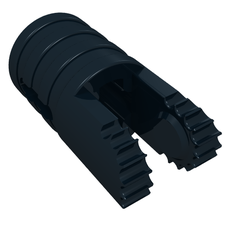Hinge Cylinder 1 x 2 Locking with 2 Click Fingers and Axle Hole, 9 Teeth (30553)