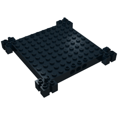 Brick Special 12 x 12 Base with 4 Corner Pegs, 1 x 10 Cutouts, Grooves (30645)