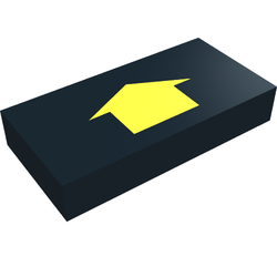 Tile 1 x 2 with Arrow Short Yellow without Black Border Print