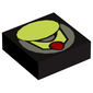 Tile 1 x 1 with Green Oval Print