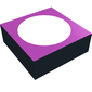 Tile 1 x 1 with Purple Top and White Circle Print