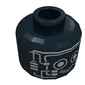 Minifig Head Time Cruisers Robot / Spyrius Droid, Silver Eyes and Circuitry Print [Blocked Open Stud]