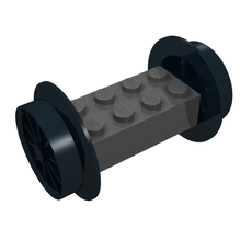 Wheels Train Spoked Small (23mm D.) and Black Brick, Modified 2 x 4 [Black] (4180c01)