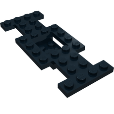 Vehicle Base 4 x 10 x 2/3 with 2 x 2 Recessed Center with Smooth Underside, 1 x 2 Cutouts, No Center Hole (4212b)