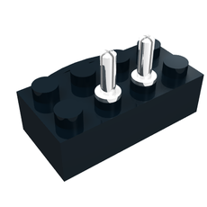Brick 2 x 4, 12V with Power Pickups for Train Motor and Cross-cut Pins (429c02)