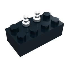 Brick 2 x 4, 12V with Power Pickups for Train Motor and Solid Pins (433c01)